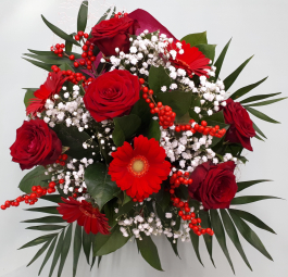 bouquet sfumature di rosso